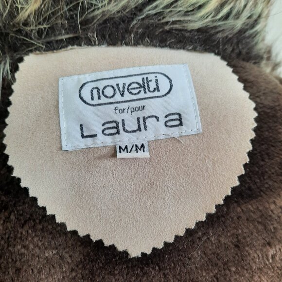 Vintage Penny Lane Coat 90s Y2K Beige Faux Fur Faux Suede Full length Size M - Picture 11 of 12